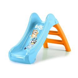 FEBER - First Slide Bluey, tobogán Infantil de tamaño pequeño, con Apertura para Manguera para Convertirse en tobogán de Agua, para niños y niñas a Partir de 1 año, Famosa (FEU10000)