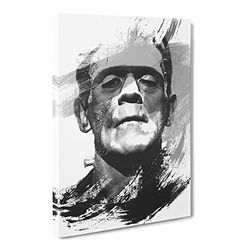 Frankenstein V1 Modern Canvas Wall Art Print Ready to Hang, Framed Picture for Living Room Bedroom Home Office Décor, 20x14 Inch (50x35 cm)