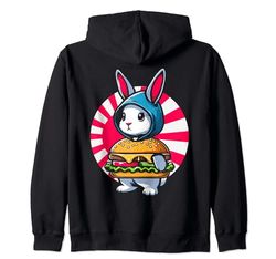 Hamburger Bunny Hamburguesa Conejo Comida rápida Sudadera con Capucha