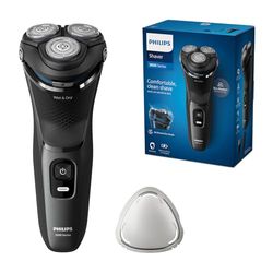 Philips rasoio elettrico serie 3000 - Rasoio elettrico Wet & Dry per uomo con tecnologia SkinProtect, colore Dark Moon, rifinitore a scomparsa, rasoio cordless (modello S3145/00)