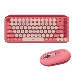 Logitech POP Mouse, Wireless Mouse with Customisable Emojis, SilentTouch Technology, Precision/Speed Scroll, Compact Design, Bluetooth, USB, Multi-Device, OS Compatible - Heartbreaker