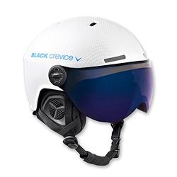 Black Crevice Arlberg Skihelm met 2 vizieren, carbon wit/blauw, S/M