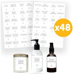 AVERY – Etiquetas cuadradas minimalista 48 mm x 48 mm para productos domésticos y cosméticos – Lote de 48