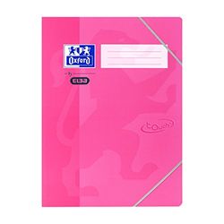 Carpeta Oxford by Elba con goma en las esquinas para un cierre seguro, 3 solapas redondeadas, cartón rígido con superficie suave, color rosa A3, 10 Stück