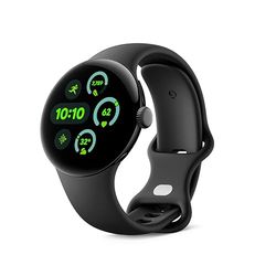 Google Pixel Watch 3 (41 mm) – Android smartwatch with heart rate tracking, advanced running from Fitbit, fitness insights, 24-hour battery – Matte Black Aluminium Case – Obsidian band – LTE