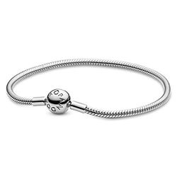 Pandora Icons Zilveren armband met slangenketting, met ronde sluiting, 23