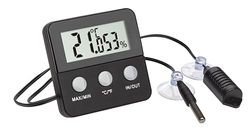 TFA Dostmann thermo-hygromètre numérique Terracheck, 30.5044.01, sonde à câble avec ventouses, idéal pour les terrariums, noir