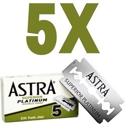 Astra Superior Premium Platinum Double Edge Safety Razor Blades - 5pc