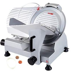 BuoQua Cortafiambres Profesional, 250W 30 cm Hoja de Acero Inoxidable Cortafiambres Eléctrico, Espesor 0-16 mm Cortadora de Fiambres Ajustable para Carne, Fiambres, Queso, Rosbif, Verduras, Frutas