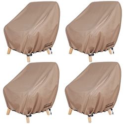 ULTCOVER Lot de 4 housses de chaise de patio imperméables – Housses de chaise de pelouse simples pour salon extérieur jusqu'à 81,3 x 86,4 x 86,4 cm (l x P x H)