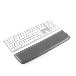 Londo PU lederen toetsenbordpad - premium ergonomische ondersteuning voor comfortabel typen op het werk en thuis (grijs, groot)