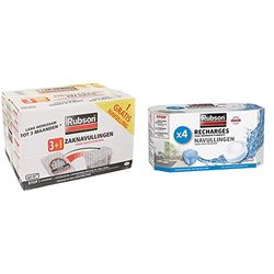 Rubson Recharges pour Absorbeur d'Humidité Basic - 3 + 1 Gratuite, Anti-Humidité et Anti-Odeur Neutres