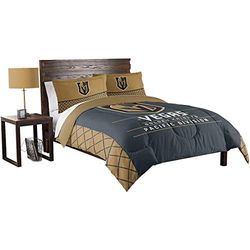 Northwest NHL Vegas Golden Knights Unisex-Adult Comforter and Sham Set, Full/Queen, Draft