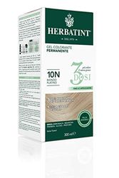 Herbatint Gel Colorant Permanent 3Doses, 300 ml - 10 N Blond Platine, Sans Ammoniaque, pour peaux sensibles, 100% Couverture Cheveux Blancs avec 8 Extraits Naturels Bio