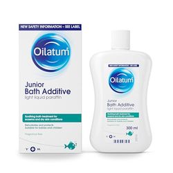Oilatum Junior, Treatment for Eczema & Dry Skin Conditions, Bath Additive, Protects Skin from Moisture Loss, Fragrance Free, Suitable for Babies & Children, 1 x 300ml