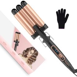 Hair Waver Crimpers for Women- BESTOPE MIX 3 Barrels Hair Curler with Adjustable Temperature,Ceramic Waver Mermaid Culer for Long and Short Hairs,Dual Voltage