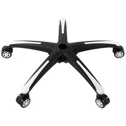VEVOR 28 inch, 2400 lbs statische belasting, zware universele computerkruk, onderdeel met 5 wielen en versterkte poten, vervanging bureaustoelbasis, zwart + wit, 71 cm
