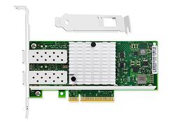 Elfcam® - 10Gb PCIE Scheda di Rete per Intel X520-DA2/ X520-SR2-82599ES Chip, Dual Porte SFP+, 10Gbit PCI Express x8 LAN Adapter, 10Gb NIC per Windows Server, Win8, 10, Linux