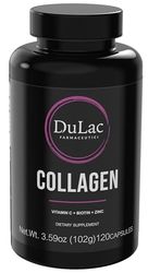 Dulàc - Suplemento de Colágeno Hidrolizado + Ácido Hialurónico, 120 Cápsulas, Colágeno Tipo I, Biotina, Zinc y Selenio, Piel, Articulaciones, Huesos