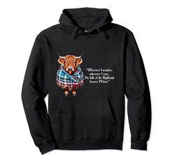 Vaca de las Tierras Altas con famoso poema escocés por Robert Burns Sudadera con Capucha