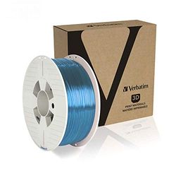 Verbatim PET-G Filament 2 85 mm glycol polyéthylène téréphtalate glycol, Bleu transparent, 1 55056