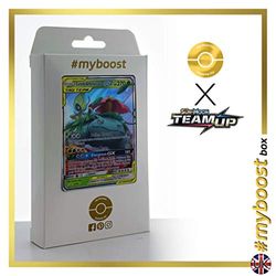 Celebi & Venusaur-GX (Celebi & Bisaflor-GX) 1/181 – myboost X Sun & Moon 9 Team Up – Box med 10 engelska pokémon-kort