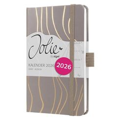 SIGEL J6350 Weekly planner Jolie 2026-1 year - approx. A6 - Mocca Meringue - 2 pages = 1 week - hardcover - 80 gsm - brown - 174 p. - FSC-certified