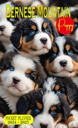 Bernese Mountain Puppies Pocket Planner 2024-2025: 24 Months Monthly of Organization,Size 4x6.5 Inches for Your Bag and Purse