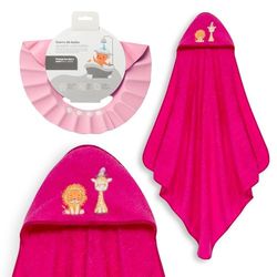 Interbaby - Mantello da bagno per bambini + berretto regolabile | Asciugamano con cappuccio 100% cotone, unisex, morbido, asciugatura rapida, ideale per neonati, neonati e bambini piccoli | Design