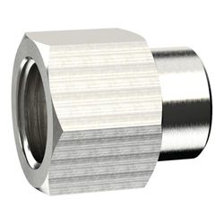 Manguito reductor, G 1/2 i, G 1/8 i, SW 24, latón niquelado, presión de trabajo máx. 25 bares, temperatura de funcionamiento Máx. 150 °C.