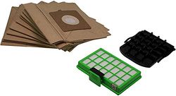 Rowenta ZR007001 10 Sacs Papiers + 1 Filtre Haute Filtration + 1 Filtre Entrée D'air - Compatible Avec Aspirateur Rowenta RO23 - Accessoire Officiel, Noir/Marron/Vert