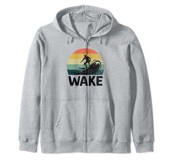 Retro Wake Lake Surf Wakeboarder Wakeboard Wakeboard Wakeboard Felpa con Cappuccio