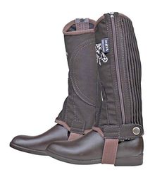 HKM Män rida Chaps Faux Nubuck med elastisk insats brun mörkbrun storlek: 6 (EU)