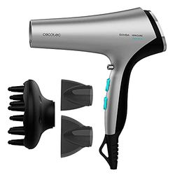 Cecotec Asciugacapelli Ionicare 5320 Flashlook Black Potenza 2200W Ioni Reali, 2 Ugelli, Diffusore, Haircare, Funzione Aria Fredda, 2.5m Cavo, 3 Temperature, 2 Velocità (Nero)
