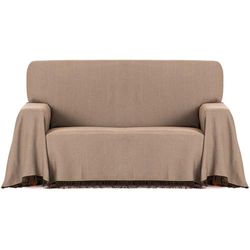 ECOMMERC3 Plaid Multifonction réversible en Tissu Jacquard avec Franges, Taille 230 x 260 cm, idéal pour canapé et lit, Respirant et au Toucher Doux, Couleur grillée