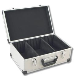 Perel Cd-koffer, 60 cd's, sleutelslot, 2 sleutels, aluminium, 424 x 265 x 173 mm