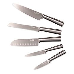 Axer Juego de Cuchillos de Cocina 5 Piezas - Set Cuchillos Cocina Profesional de Acero Inoxidable - Set de Cuchillos de Cocina Ergonómico - Knife Set