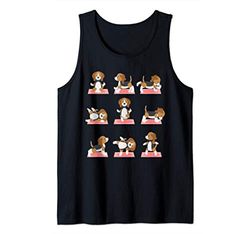 Beagle Yoga Shirt-Yoga Beagle On Mat-Cool Gifts T-Shirt Canotta