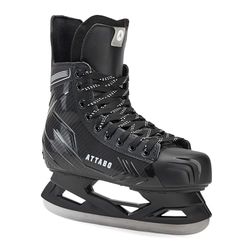 ATTABO Patins de Hockey pour Enfants Frazer Couleur Noir Taille 36-39 UE Patins Multi-Tailles avec Fermeture à Lacets Lame en Acier Inoxydable Durables Soutien Ferme de la Cheville
