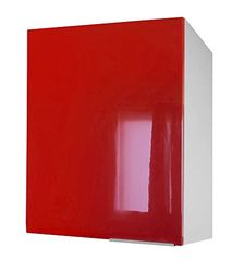 Berlioz Creations CP6HR keukenbovenkast met deur, hoogglans, 60 x 34 x 70 cm, gemaakt in Frankrijk, rood