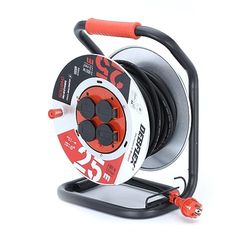 DEBFLEX - Zwijacz HO7RN-F 3G1,5-4 szczelne gniazda - IP44-25M - Czarny i czerwony