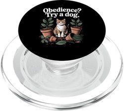 Obediencia Prueba Un Perro Gato Amante Gatito Divertido Gato PopSockets PopGrip para MagSafe