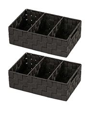 Wenko Set, 2-delige badkamerorganizer Adria met handvat zwart 32 x 10 x 21 cm