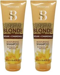Creightons Sunshine Blonde Extra Moisturising Shampoo (250ml) - With argan & chamomile. Rehydrates, brightens & enhances natural & colour treated blondes. (Pack of 2)
