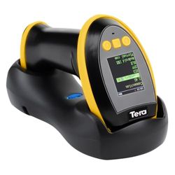 Tera Scanner de Codes-Barres 1D 2D QR avec écran de réglage numérique : Commande par Boutons et Station de Charge, Menu de Commande en Allemand et Manuel d'utilisation (français Non Garanti), modèle