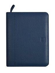 Finocam - Andrea 2026 Open Leather Zipper Organizer Agenda Week to View Vertical January 2026 - December 2026 (12 months) Spanish Blue
