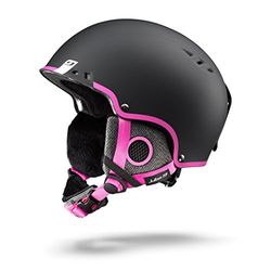 Julbo JC734222 Casque de Ski Fille, Noir/Rose, 53/55