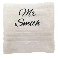 Asciugamano personalizzato con nome splendidamente ricamato Asciugamano da bagno Asciugamano in cotone 100% Asciugamano da bagno con nome (100 x 50 cm, Mr.)