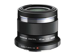 Objetivo Olympus M.Zuiko Digital 45 mm F1,8, comprimento focal fixo rápido, adequado para todas as câmaras MFT (modelos Olympus OM-D & PEN, série G da Panasonic), preto