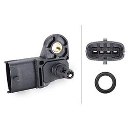 HELLA 6PP 009 400-291 Sensor, pressão de sobrealimentação - 5 V - 4 polos - com junta